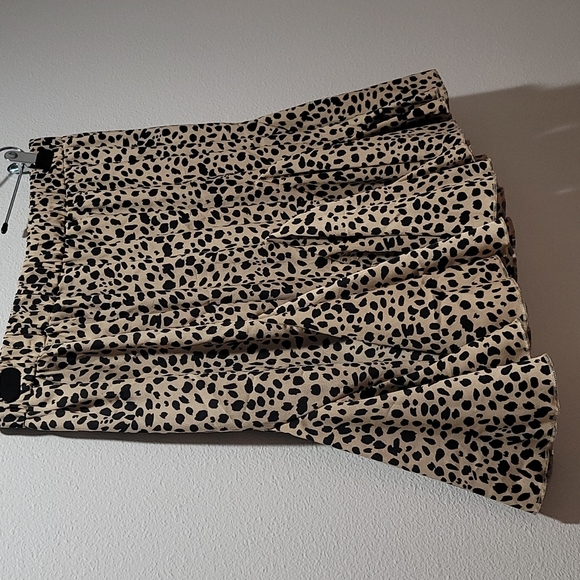 🔥 SALE LEOPARD ANIMAL PRINT SHEER GAUZE PEPLUM FLOATY FLARED MINI SKIRT XXL - Picture 6 of 12